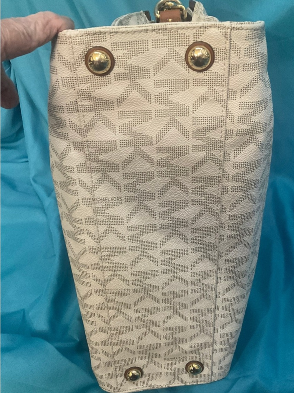 MICHAEL KORS Hamilton Large Vanilla Brown Monogram Tote/Shoulder Bag - Picture 7 of 14